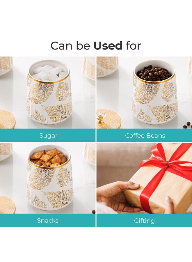 The Better Home Ceramic jar for Kitchen Storage with bamboo lid | 280ml each | Pack of 3 | Airtight Kitchen containers set | Multipurpose Jars for Pickles, Nuts, Dry Fruits | Multicolor | - Image 4