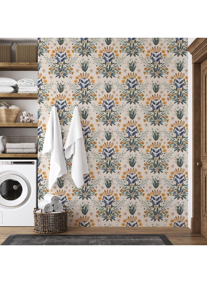 Bluejw Hot Sale At Home And Abroad Living Room Background Removable Wallpaper Green Plant Flower Figure Seamless Self-adhesive Wallpaper RW444-445 - Image 2