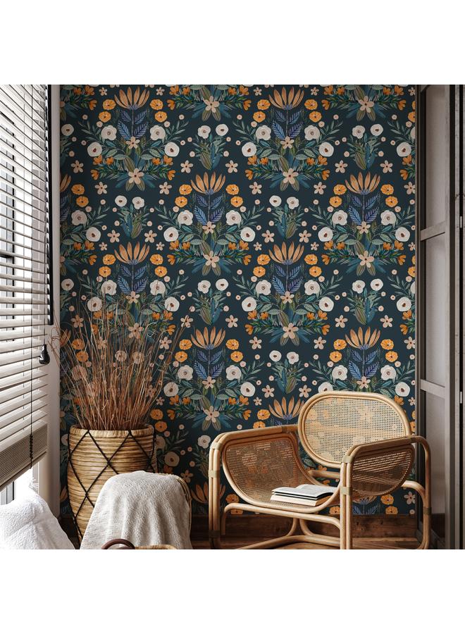 Bluejw Hot Sale At Home And Abroad Living Room Background Removable Wallpaper Green Plant Flower Figure Seamless Self-adhesive Wallpaper RW444-445 - Image 5