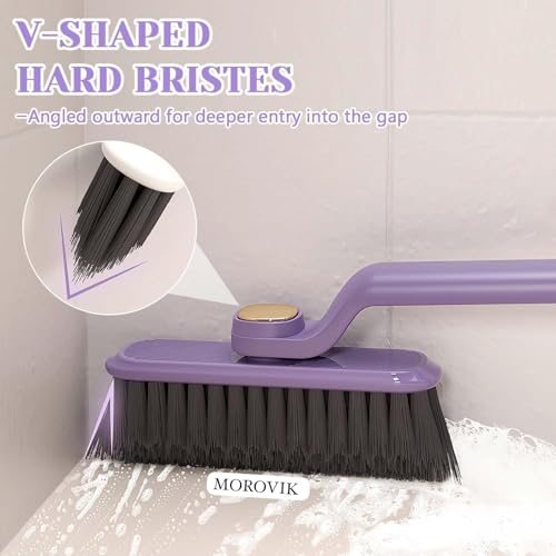 MOROVIK Multi-Function Bathroom Cleaning Brush, Tiles Cleaning Brush, Hard Bristle Rotating Crevice Gap Cleaning Brushes for Bathroom, Floor Cleaner Brush (Multi) - Image 4