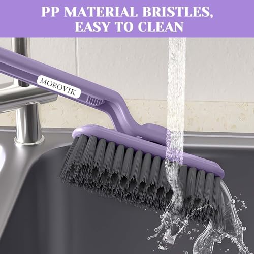 MOROVIK Multi-Function Bathroom Cleaning Brush, Tiles Cleaning Brush, Hard Bristle Rotating Crevice Gap Cleaning Brushes for Bathroom, Floor Cleaner Brush (Multi) - Image 5