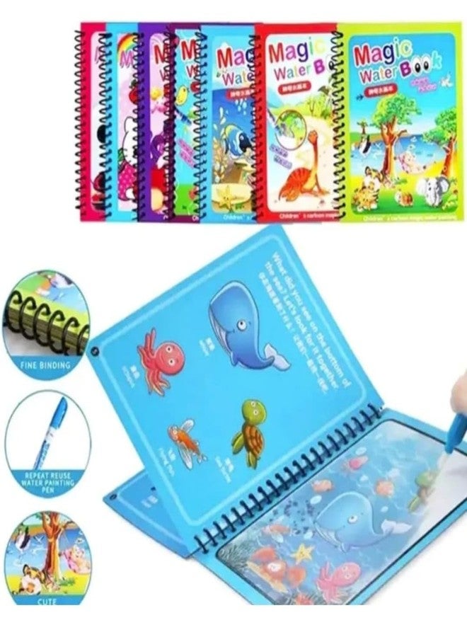Clazic Kids Water Magic Coloring Book | Reusable Water Drawing Book with Refillable Pen | Mess-Free Colouring for Toddlers & Preschoolers | Early Learning Activity Book |Return Gift (Pack of 12) (12) - Image 3