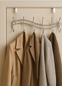 ALMUFARREJ Over the Door Metal Clothes Hanger with 6 Hooks  - Image 1