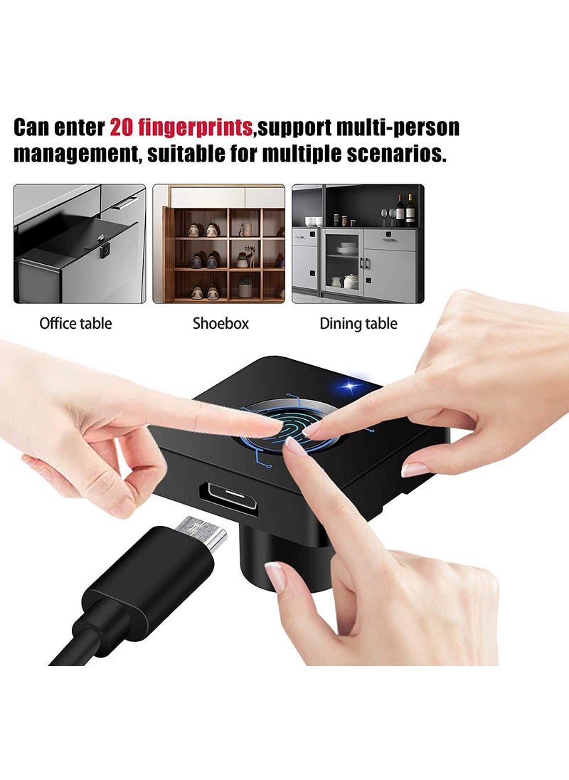 jenix Jenix Smart Biometric Fingerprint Digital Lock for Cabinet or Drawer I Electric Fingerprint Keyless Hidden File Drawer Wardrobe Wooden Furniture Cabinet Privacy Lock with 1 Year Warranty  - Image 5