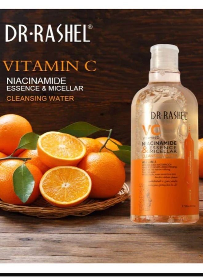 DR. RASHEL Vitamin C & Niacinamide Essence Micellar Cleansing Water Orange 500 ML  - Image 3