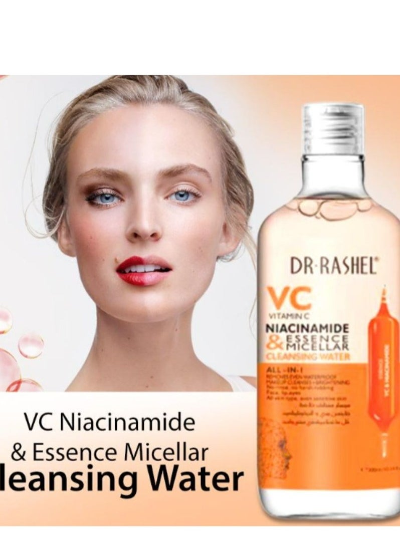 DR. RASHEL Vitamin C & Niacinamide Essence Micellar Cleansing Water Orange 500 ML  - Image 2