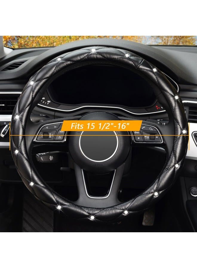 KAFEEK 16 inch Diamond Soft Leather Steering Wheel Cover,Compatible for F150 F250 F350 Ram 4Runner Tacoma Tundra Range Rover - Image 2