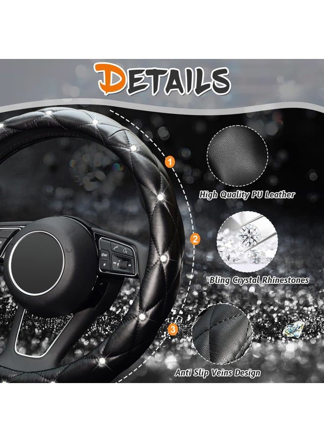 KAFEEK 16 inch Diamond Soft Leather Steering Wheel Cover,Compatible for F150 F250 F350 Ram 4Runner Tacoma Tundra Range Rover - Image 5