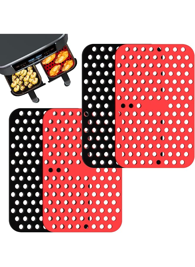 S-TOP Air Fryer Reusable Liners for Ninja Foodi Dual DZ201, 4 Pack Easy Clean Air Fryer Accessories, Non Stick, AirFryer Accessory Parchment Paper Replacement - Image 1