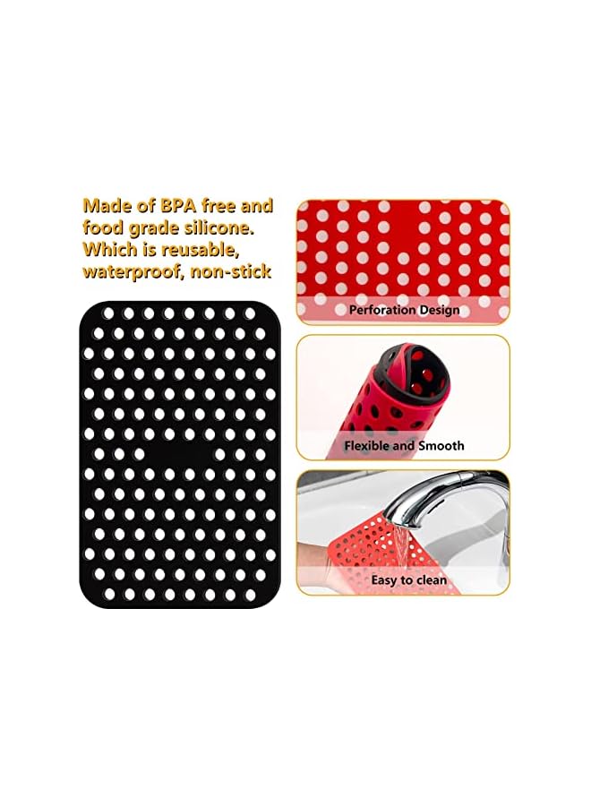 S-TOP Air Fryer Reusable Liners for Ninja Foodi Dual DZ201, 4 Pack Easy Clean Air Fryer Accessories, Non Stick, AirFryer Accessory Parchment Paper Replacement - Image 5