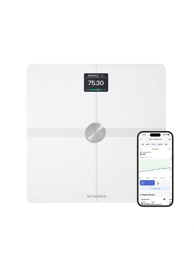 WITHINGS Body Smart - Accurate Scale for Body Weight and Fat Percentage, Body Composition Wi-Fi and Bluetooth Weight Scale, Baby Weight Scale, Smart Scale Apple Health Compatible, Bathroom Scale - pzsku/ZA71CDDD26B38FE2BFFEBZ/45/_/1716687149/8e03df09-34cf-4728-a7ed-d532c6b95b75