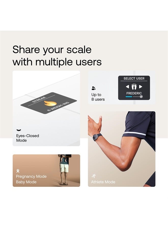 Withings WITHINGS Body Smart - Accurate Scale for Body Weight and Fat Percentage, Body Composition Wi-Fi and Bluetooth Weight Scale, Baby Weight Scale, Smart Scale Apple Health Compatible, Bathroom Scale - Image 5