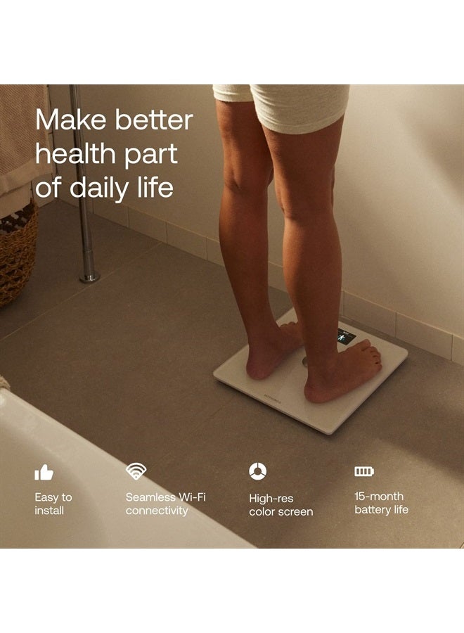 Withings WITHINGS Body Smart - Accurate Scale for Body Weight and Fat Percentage, Body Composition Wi-Fi and Bluetooth Weight Scale, Baby Weight Scale, Smart Scale Apple Health Compatible, Bathroom Scale - Image 4