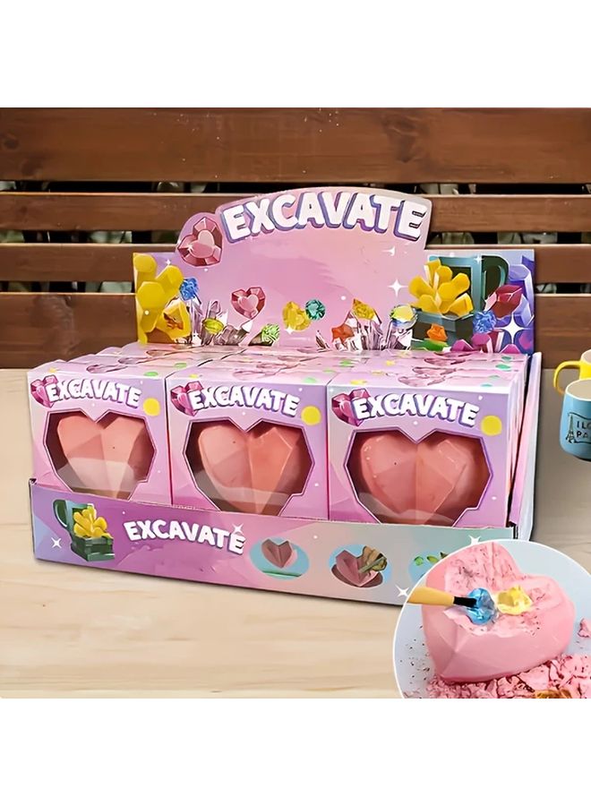 Science Themed Heart Shaped Excavation Kit STEM Educational Toy 1pc - Image 4