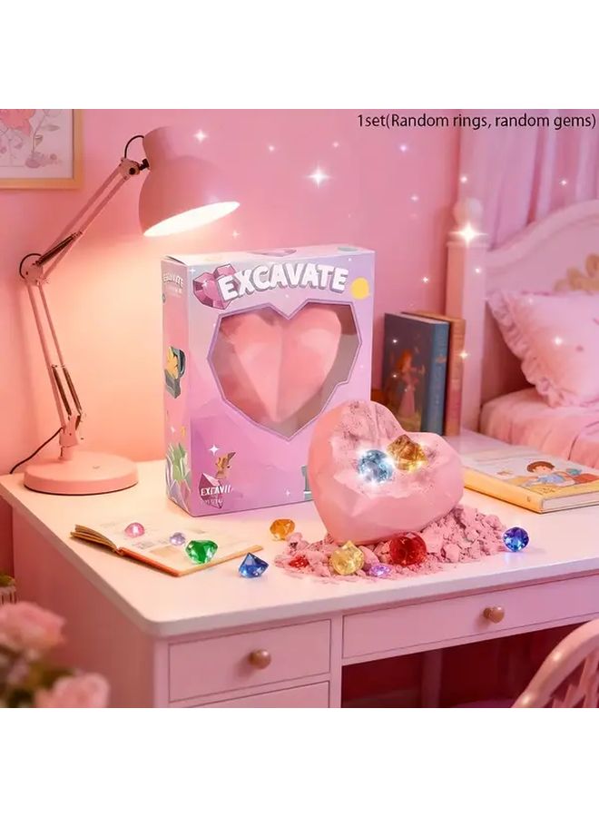 Science Themed Heart Shaped Excavation Kit STEM Educational Toy 1pc - Image 2