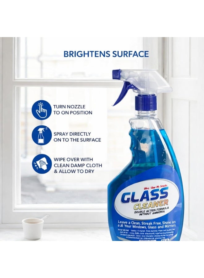 Royal Apex Glass Cleaner Spray 650ml – Streak-Free Window & Mirror Cleaning Solution, Multi-Surface Glass Cleaner with Trigger Spray Bottle for Home, Office & Car - Image 3
