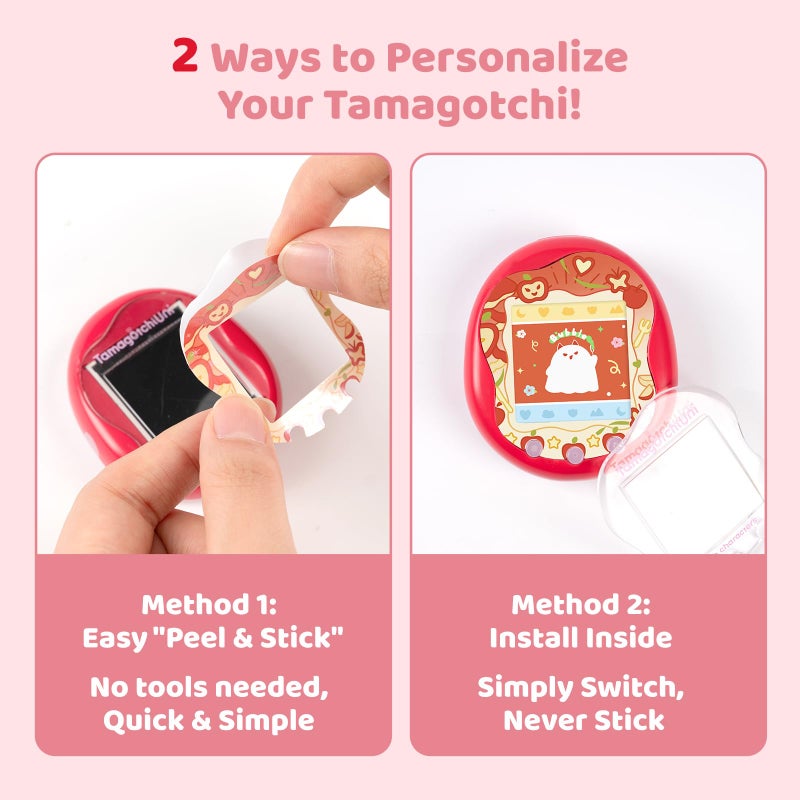 BUBBLELOGUS Apple Bubble Protective Case for Tamagotchi Uni - Soft TPU Silicone Cover with Faceplate & Charms Set, Anti-Scratch & Waterproof (Red) - Image 4
