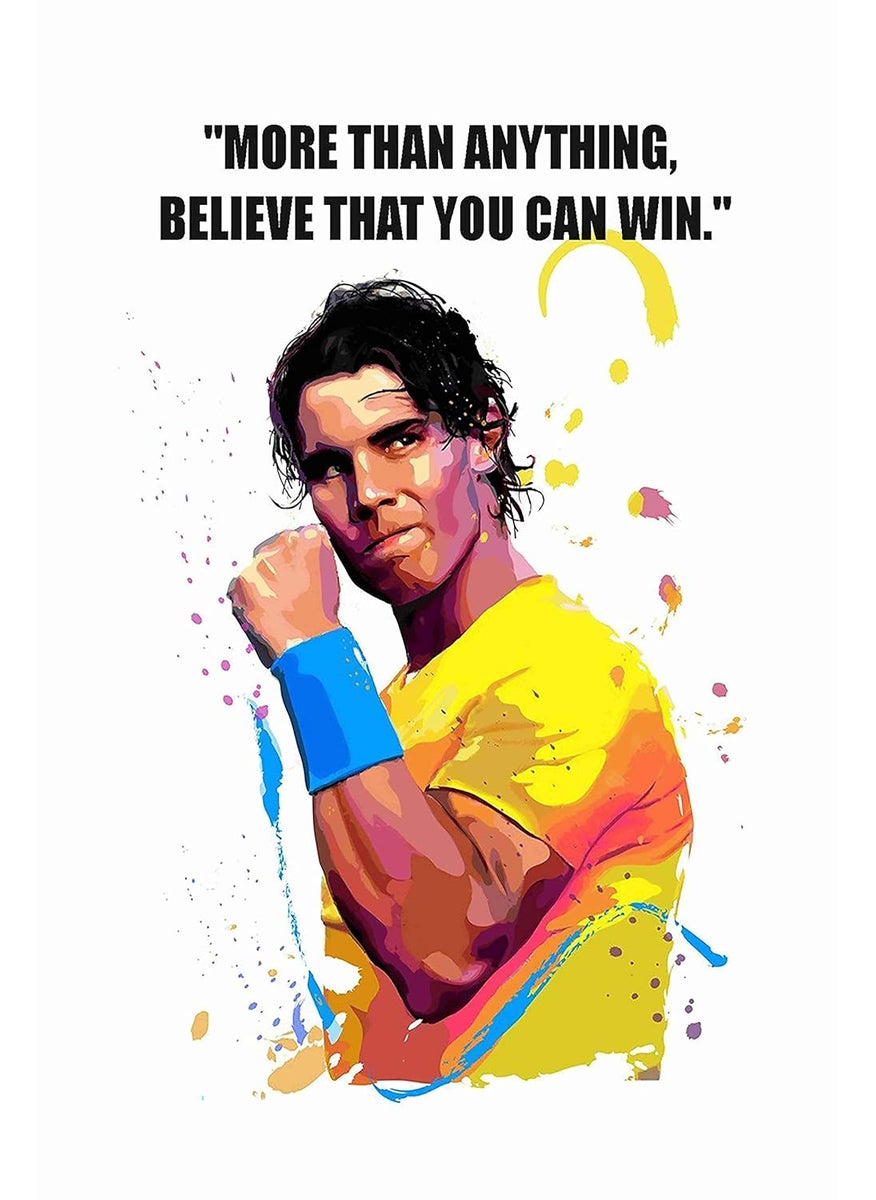 BALDAU PRINTS BALDAU PRINTS Rafael Nadal Wall Poster For Room Gloss Laminated 12X18 Inch 300 GSM M1 