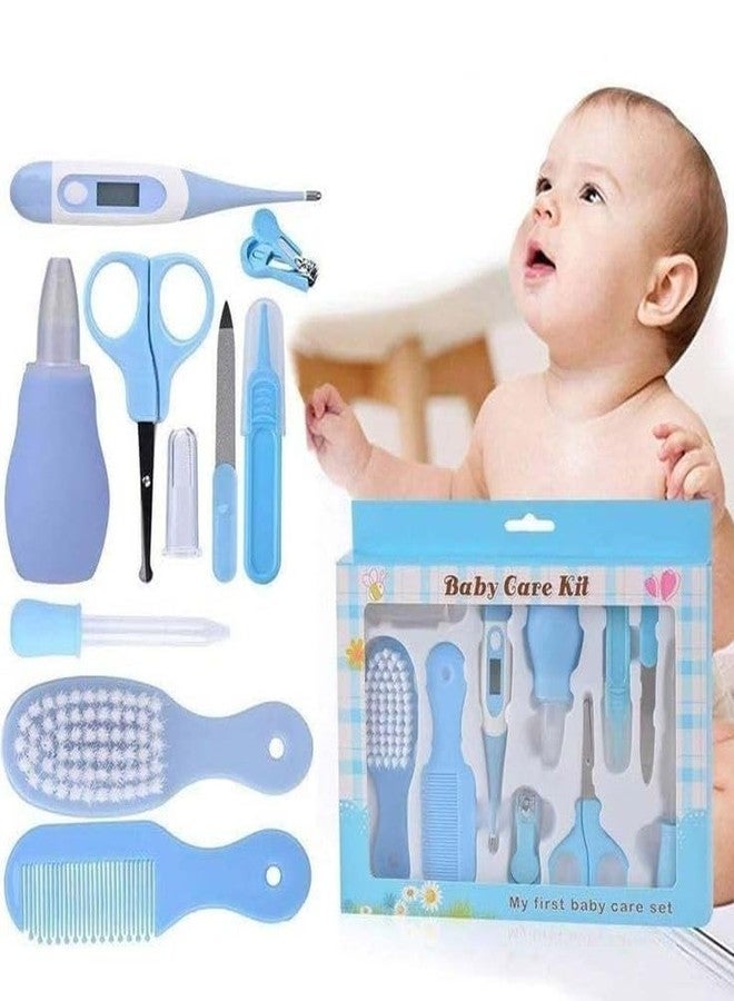 Zephorus Portable Manicure Grooming Kit for New Born Baby | 10 in 1 Healthcare Accessories Set to Keep Infants & Toddlers Clean Perfect Nursery Gift with Nail, Hair, Ear Grooming Tools (Blue) - Image 1