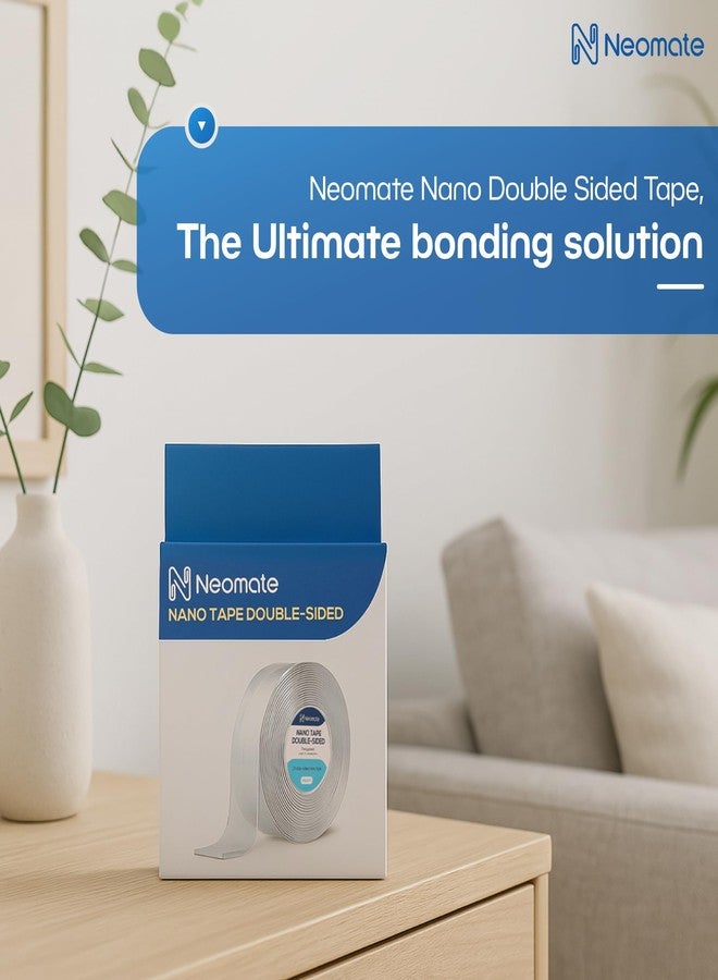 Neomate شريط لاصق نيوميت مزدوج الجوانب شديد التحمل بطول 3 أمتار | شريط لاصق شفاف قوي للتثبيت على الجدران والملصقات والسجاد | للاستخدام المنزلي والمكتبي | 9.8 × 9.8 × 3 سم - Image 2