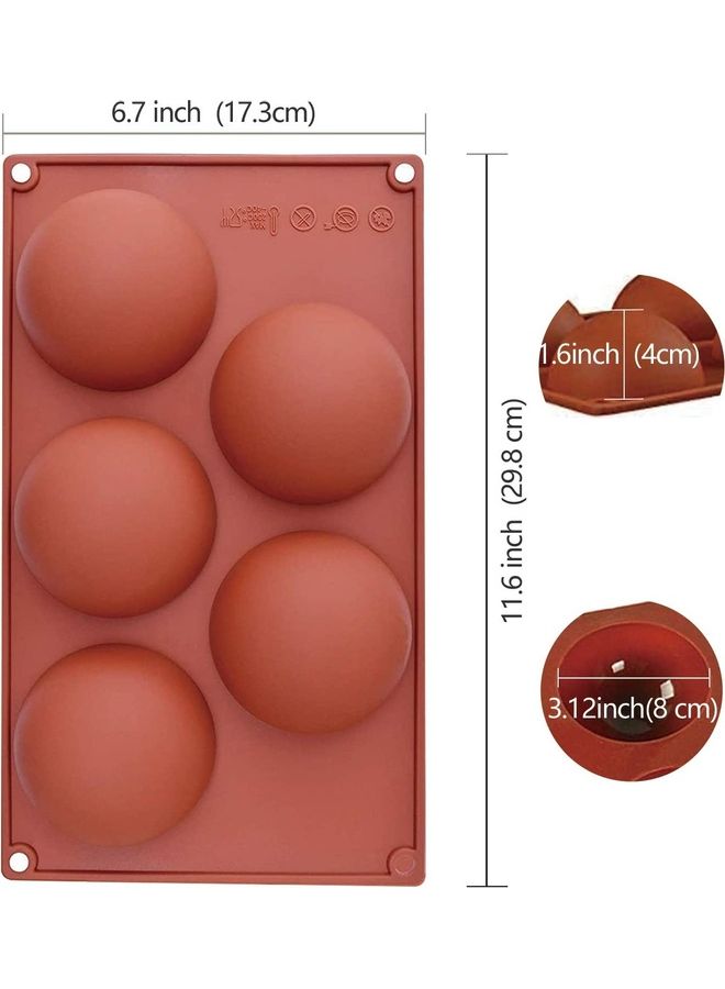 إسكدنيا Silicone Mold for Chocolate , DIY Semi Sphere Silicone Baking Mold for Making Hot Chocolate Bomb,Cake multicolour - Image 2