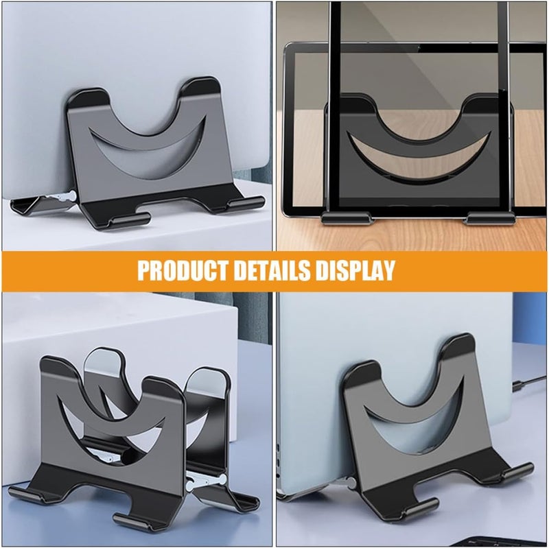 jojofuny Vertical Laptop Holder and Adjustable Laptop Stand for Desk with Storage Black Vertical Notebook Support for Home and Office - Image 5