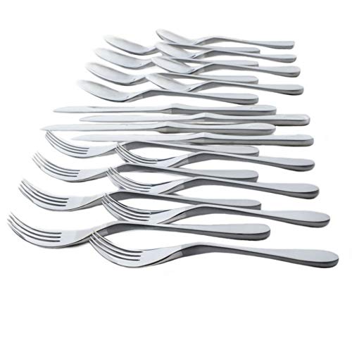 Knork Original Cutlery Utensils Flatware Set, 20 Piece (Service for 4), Duo Silver - Image 1