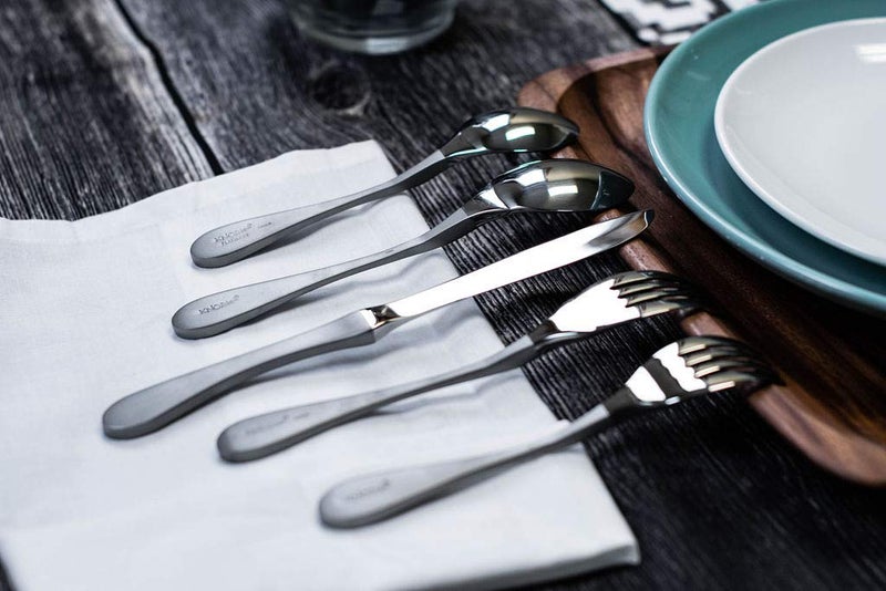 Knork Original Cutlery Utensils Flatware Set, 20 Piece (Service for 4), Duo Silver - Image 3