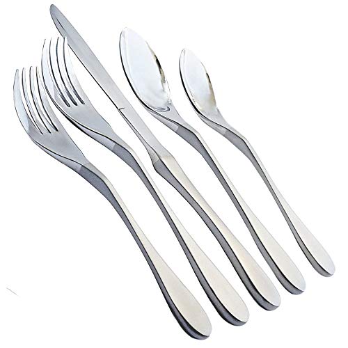 Knork Original Cutlery Utensils Flatware Set, 20 Piece (Service for 4), Duo Silver - Image 2