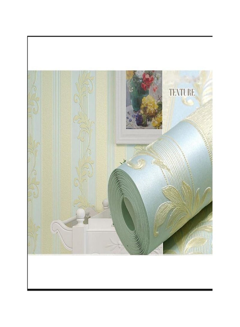Striped Pattern Living Room Wallpaper Blue 10x0.53meter