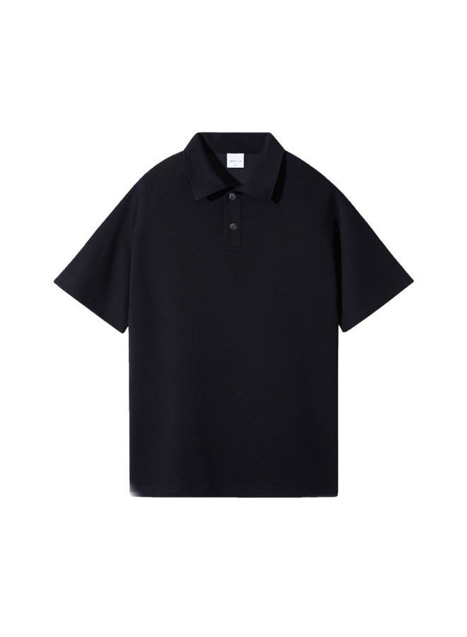 Retro Hong Kong Style Shoulder Sleeve Polo Shirt Women Simple Solid Color Blank Collar Short Sleeve Work Uniform T-shirt - Image 1