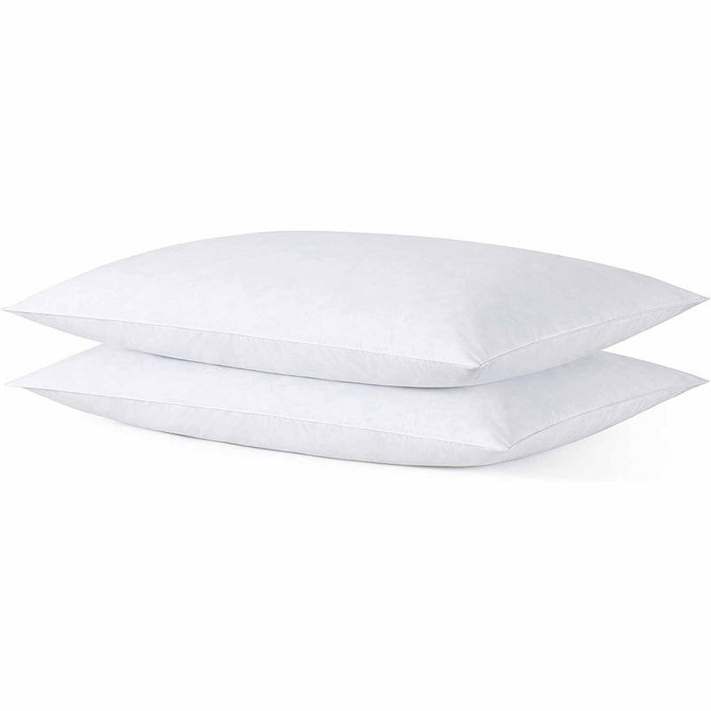 Thin Flat Slim Ultra Soft Bed Pillows Standard Size Set of 2 Pack for Sleeping Bed Pillow for Stomach Back and Side Sleepers Machine Washable 20x26 inches