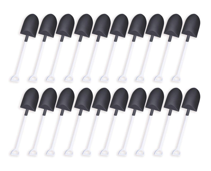 OaaXbbECco OaaXbbECco Novelty Mini Shovel Shape Spoons Cute Disposable Plastic Dessert Spoons 100 blackwhite model 2 