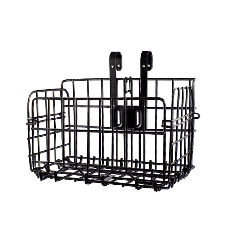 Generic New mountain bike Folding Basket/folding bike front and rear hanging basket thick iron frame car basket direct sales Thick iron wire 1300g 