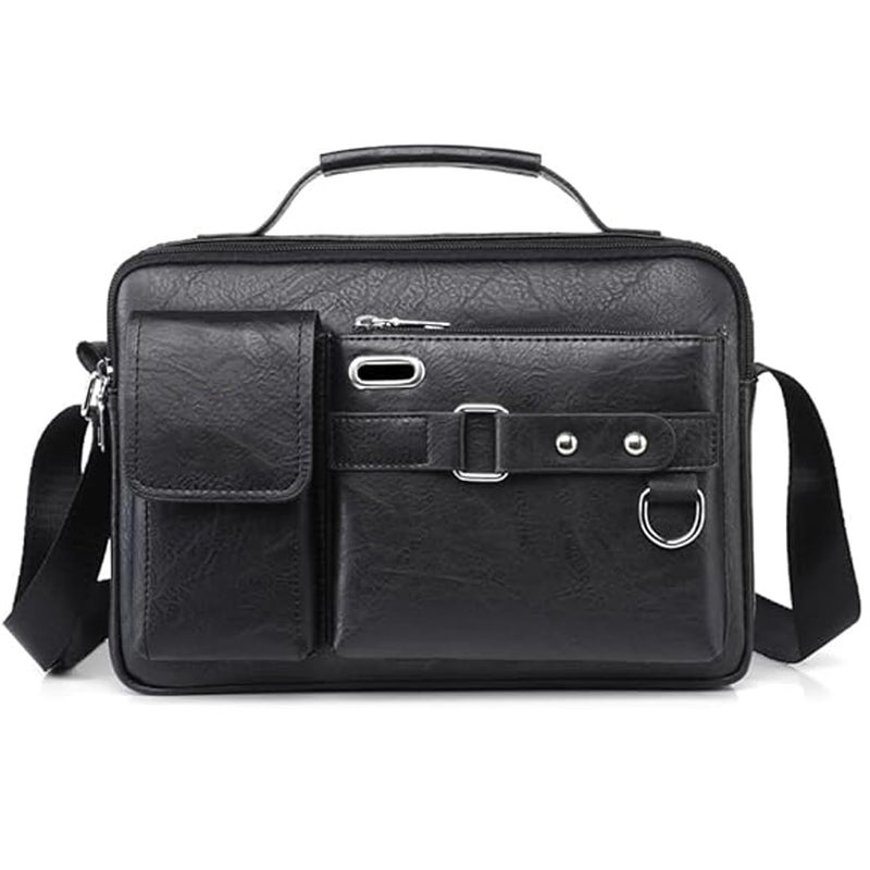 Handcuffs Crossbody Sling Bag for Men & Women | PU Leather Shoulder Bag with Earphone Port & Adjustable Strap for Travel & Work - Image 1