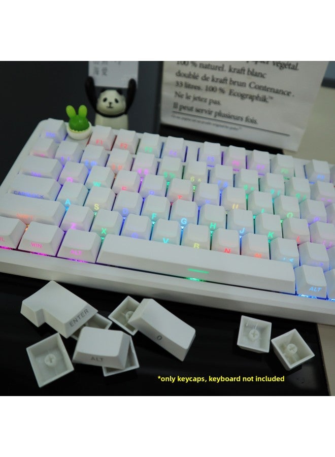 Original CHERRY Height PBT Two-color Side Engraved Transparent Mechanical Keyboard Key Cap Large Full Set Of 75 98 Matching-Color:Original Cherry Height-140 Key Side-engraved Translucent Keycaps-black-bag  - Image 4