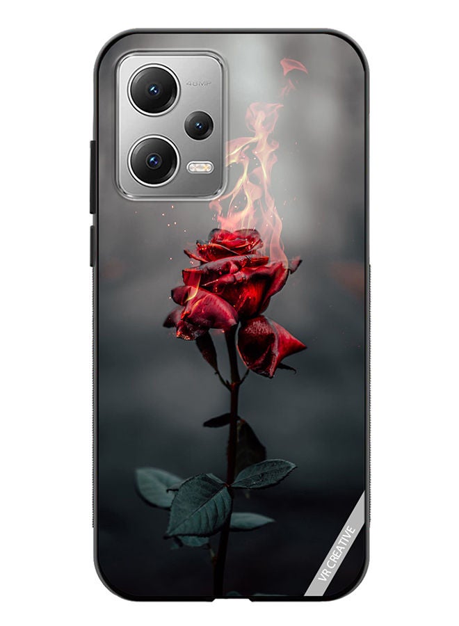 VR CREATIVE Protective Case Cover For Xiaomi Redmi Note 12 Burning Rose Design Multicolour - Image 1