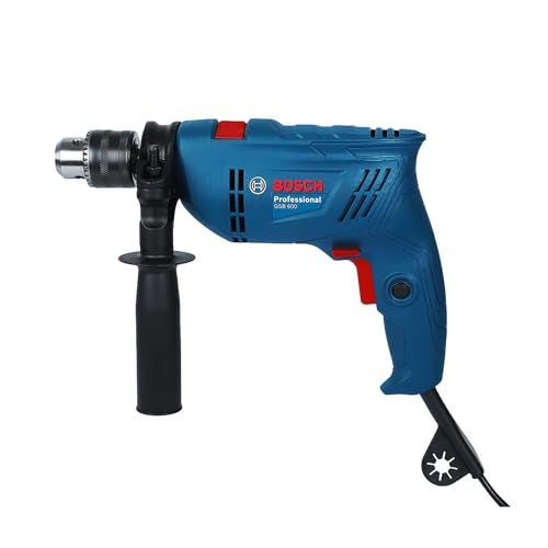 BOSCH GSB 600 Corded Electric Impact Drill | 600 W Motor | Speed upto 3000 RPM | Rated Torque of 1.4 Nm | Impact rate upto 48000 BPM | Double Insulation | 1 Year Warranty - Image 1