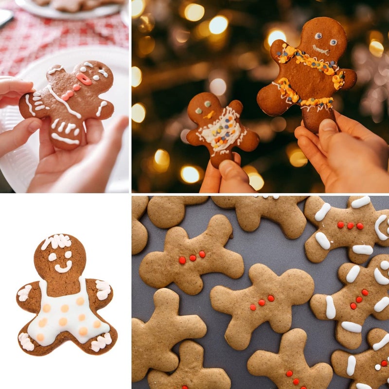 KAISHANE Gingerbread Man Cookie Cutters Set,3 Pcs Gingerbread Man Shape,Stainless Steel Biscuit Cutter for Holiday - Image 5