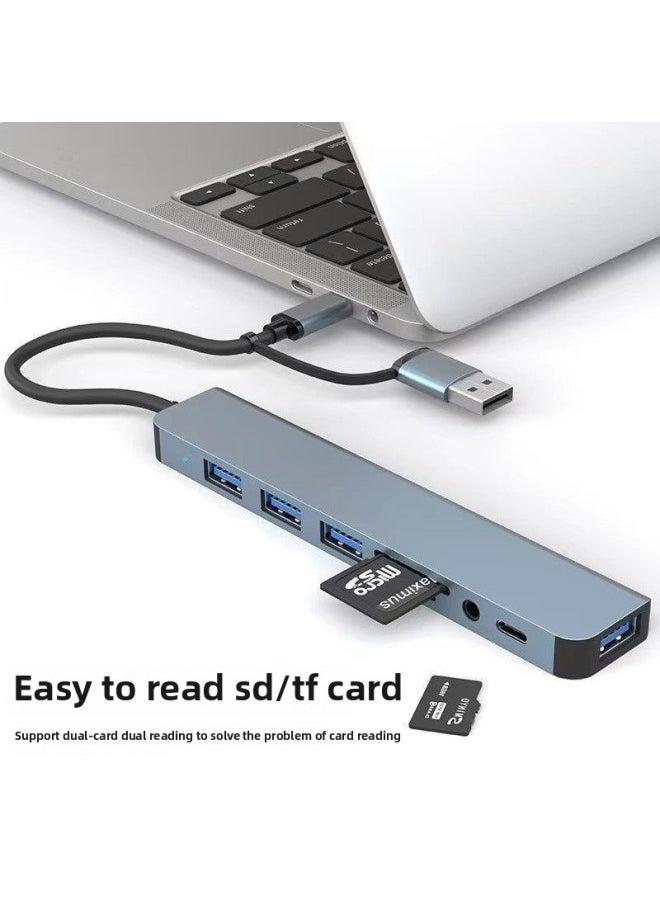 Generic - Typec Expansion Dock Usb3.0 Dual-port Docking Station Splitter Hub All-in-one Computer Tablet With Mouse And Keyboard-Number Of Interfaces:Computer Multi-interface Expansion Hub [one-to-one Customer Service] - Dual Interface Seven-in-one 4-port Usb + Dual Typec - Image 1