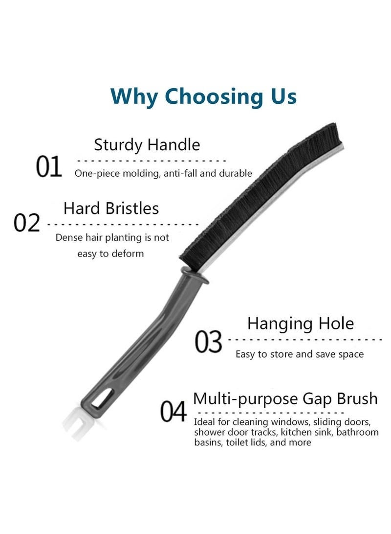 هابي هوم 6 قطع من فرش تنظيف شقوق الحمام، فرشاة تنظيف الاخاديد، فرشاة تنظيف الفجوات، فرشاة تنظيف فجوات الحمام، فرش الزوايا الميتة متعددة الوظائف، فرش نوافذ متعددة الوظائف (اسود) - Image 3