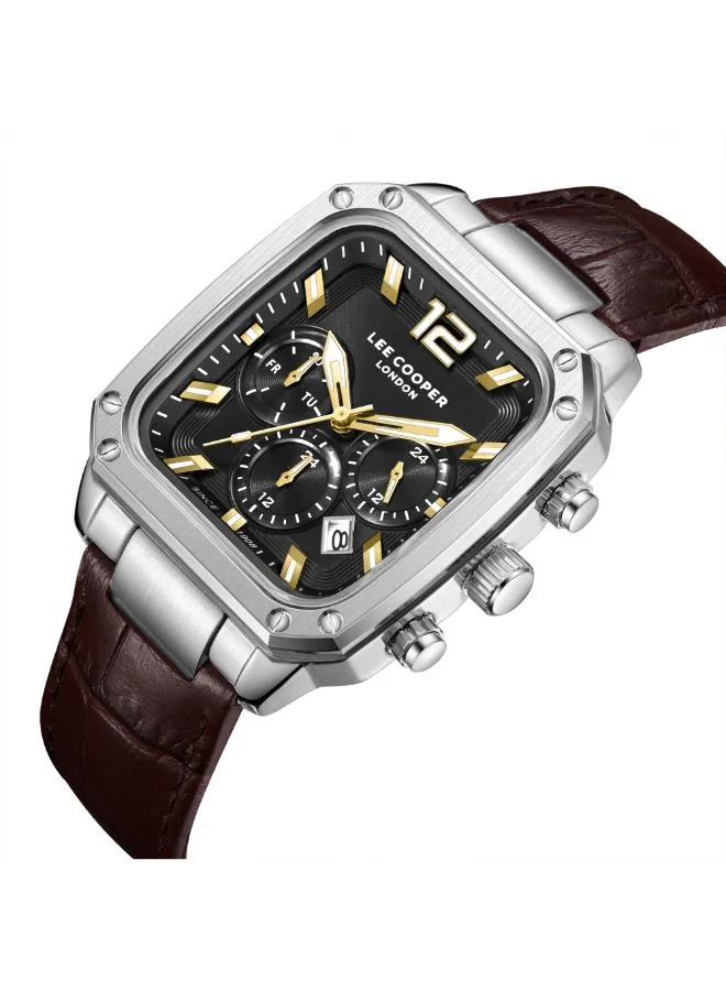 Lee Cooper Men's Leather Multi Function Watch LC08184.352 - 39X49 mm
