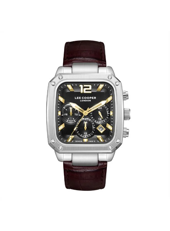 Lee Cooper Men's Leather Multi Function Watch LC08184.352 - 39X49 mm