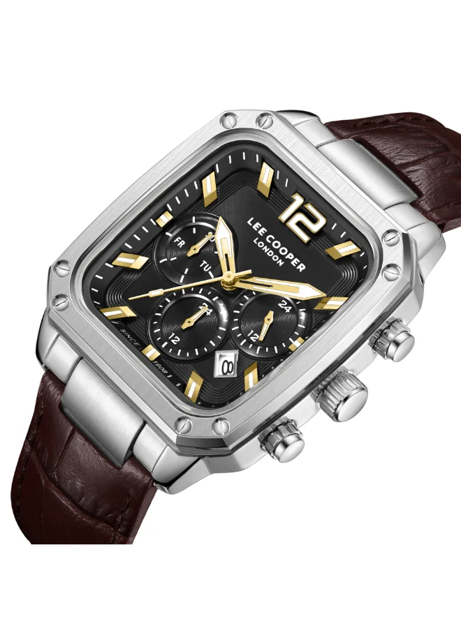 لي كوبر Men's Leather Multi Function Watch LC08184.352 - 39X49 mm
