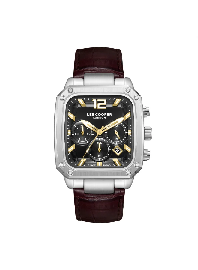 لي كوبر Men's Leather Multi Function Watch LC08184.352 - 39X49 mm