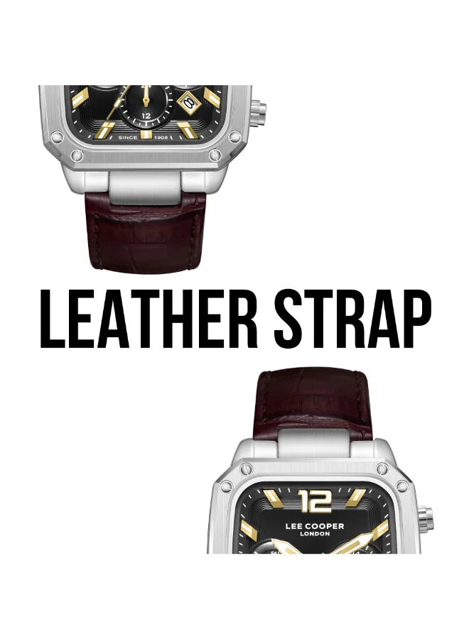 لي كوبر Men's Leather Multi Function Watch LC08184.352 - 39X49 mm