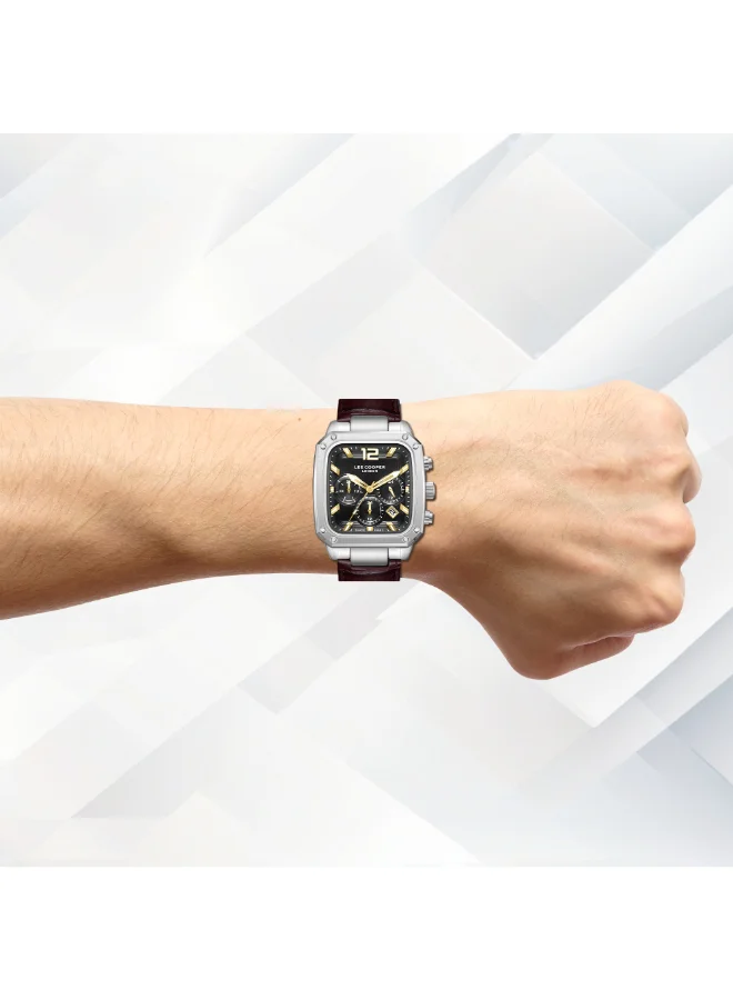 لي كوبر Men's Leather Multi Function Watch LC08184.352 - 39X49 mm