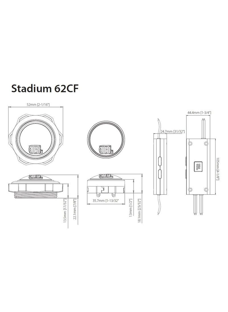 JBL - JBL Stadium 62CF 2-Way Car Sound System - 330 Watt Components Car Speaker Box Set with 165 mm 2-Way Component Speaker System - Image 1