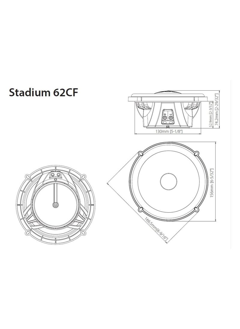 JBL - JBL Stadium 62CF 2-Way Car Sound System - 330 Watt Components Car Speaker Box Set with 165 mm 2-Way Component Speaker System - Image 1