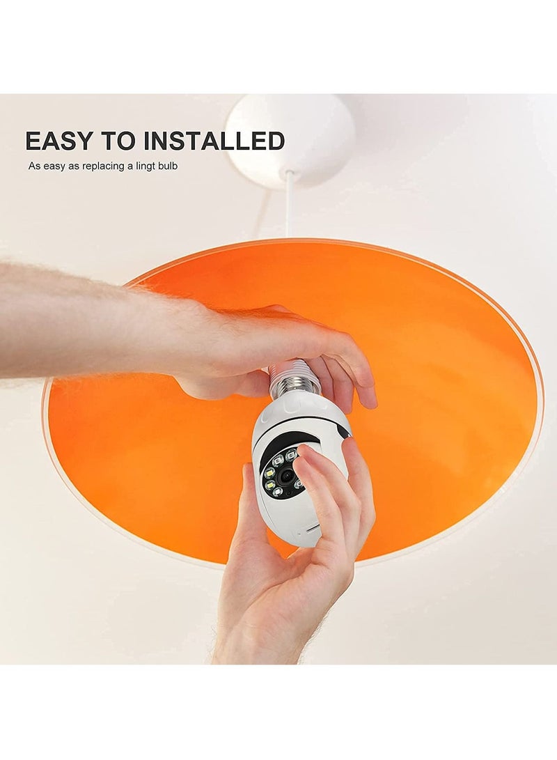 Bulb 1080P 2.4GHz WiFi 360 Degree Panoramic Night Vision 2-Way Audio, Smart Motion Detection and Alarm Surveillance Cameras - Image 2